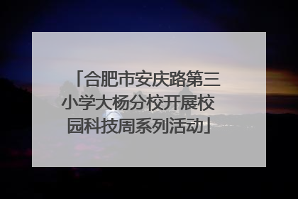 合肥市安庆路第三小学大杨分校开展校园科技周系列活动