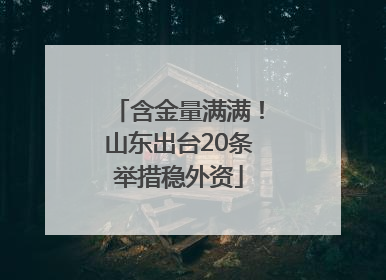 含金量满满！山东出台20条举措稳外资
