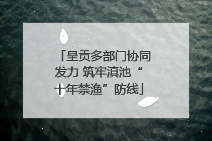 呈贡多部门协同发力 筑牢滇池“十年禁渔”防线