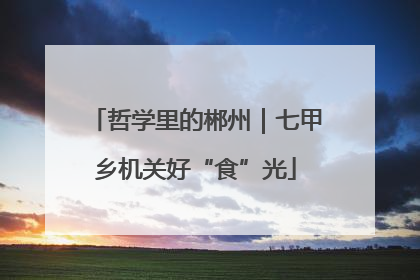 哲学里的郴州｜七甲乡机关好“食”光