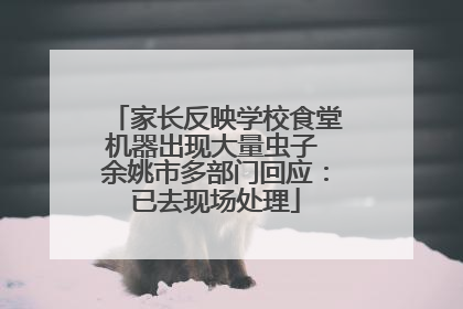 家长反映学校食堂机器出现大量虫子 余姚市多部门回应：已去现场处理