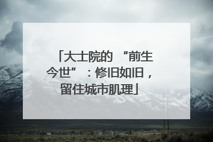 大士院的 “前生今世”：修旧如旧，留住城市肌理