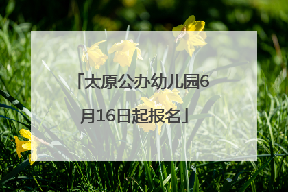 太原公办幼儿园6月16日起报名