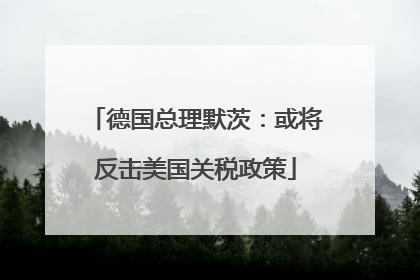 德国总理默茨：或将反击美国关税政策