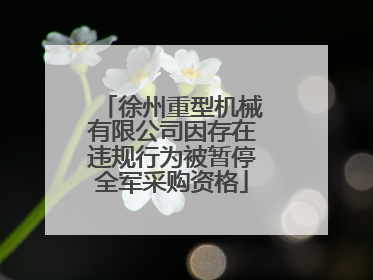 徐州重型机械有限公司因存在违规行为被暂停全军采购资格