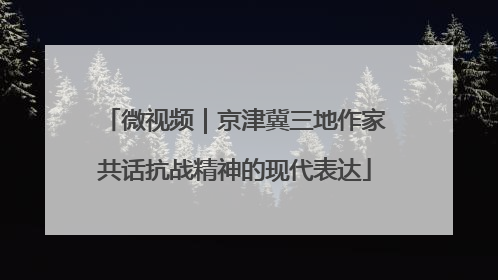 微视频｜京津冀三地作家共话抗战精神的现代表达