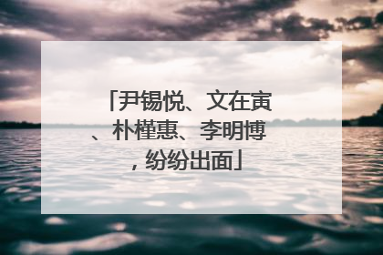 尹锡悦、文在寅、朴槿惠、李明博，纷纷出面