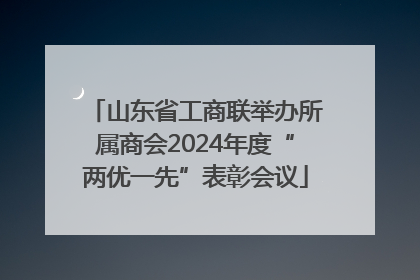 山东省工商联举办所属商会2024年度“两优一先”表彰会议
