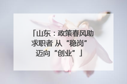 山东：政策春风助求职者 从“稳岗”迈向“创业”