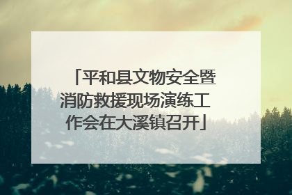 平和县文物安全暨消防救援现场演练工作会在大溪镇召开