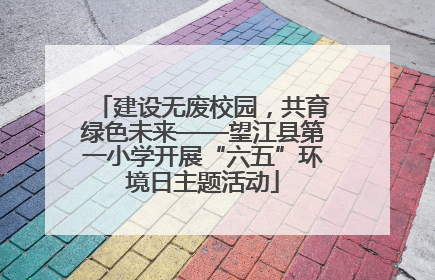 建设无废校园，共育绿色未来——望江县第一小学开展“六五”环境日主题活动