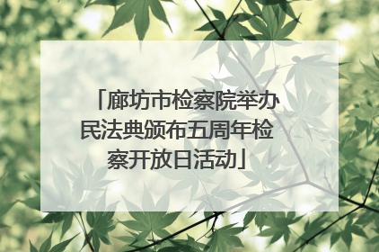 廊坊市检察院举办民法典颁布五周年检察开放日活动