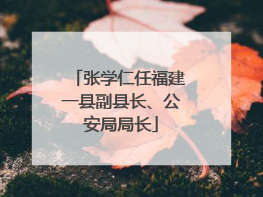 张学仁任福建一县副县长、公安局局长