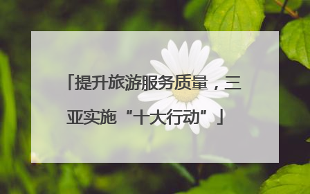 提升旅游服务质量，三亚实施“十大行动”