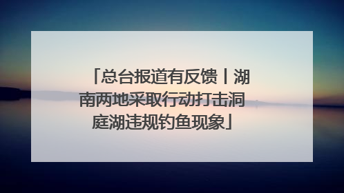 总台报道有反馈丨湖南两地采取行动打击洞庭湖违规钓鱼现象