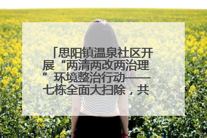 思阳镇温泉社区开展“两清两改两治理”环境整治行动——七栋全面大扫除，共建洁净家园