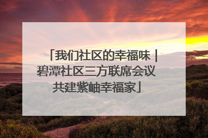 我们社区的幸福味｜碧潭社区三方联席会议共建紫岫幸福家