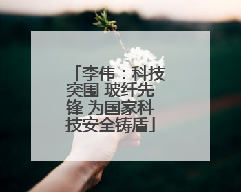 李伟：科技突围 玻纤先锋 为国家科技安全铸盾