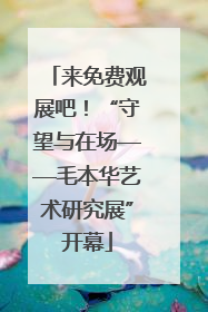来免费观展吧！“守望与在场——毛本华艺术研究展”开幕