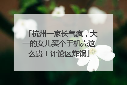杭州一家长气疯，大一的女儿买个手机壳这么贵！评论区炸锅