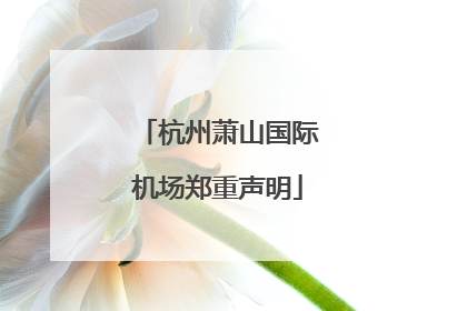 杭州萧山国际机场郑重声明