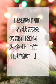 极速修复！看获嘉税务部门如何为企业“信用护航”