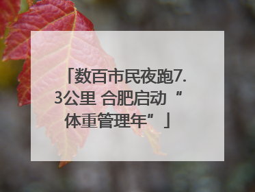 数百市民夜跑7.3公里 合肥启动“体重管理年”