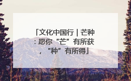 文化中国行｜芒种：愿你“芒”有所获，“种”有所得
