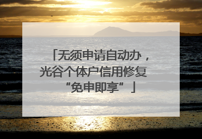 无须申请自动办，光谷个体户信用修复“免申即享”