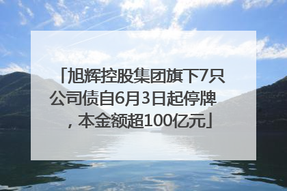 旭辉控股集团旗下7只公司债自6月3日起停牌，本金额超100亿元