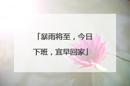 暴雨将至，今日下班，宜早回家