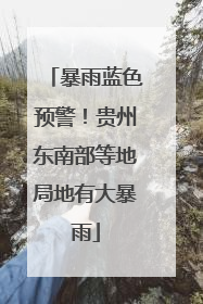 暴雨蓝色预警！贵州东南部等地局地有大暴雨