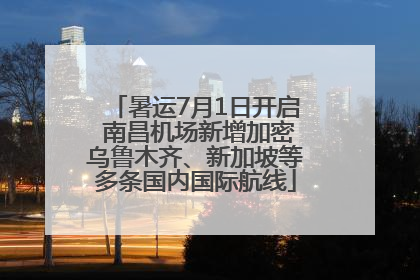 暑运7月1日开启 南昌机场新增加密乌鲁木齐、新加坡等多条国内国际航线