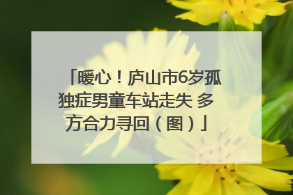 暖心！庐山市6岁孤独症男童车站走失 多方合力寻回（图）