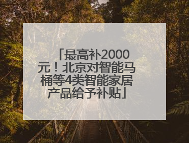 最高补2000元！北京对智能马桶等4类智能家居产品给予补贴