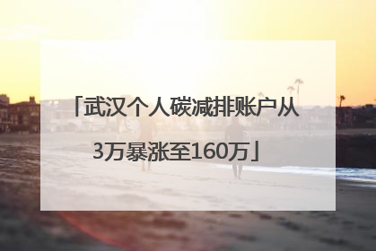 武汉个人碳减排账户从3万暴涨至160万