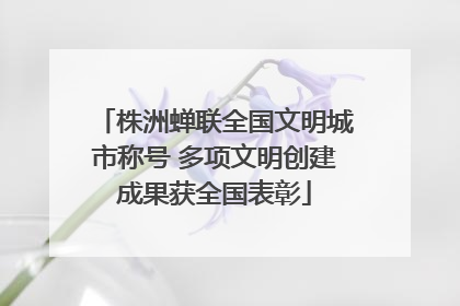 株洲蝉联全国文明城市称号 多项文明创建成果获全国表彰