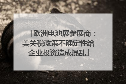 欧洲电池展参展商：美关税政策不确定性给企业投资造成混乱