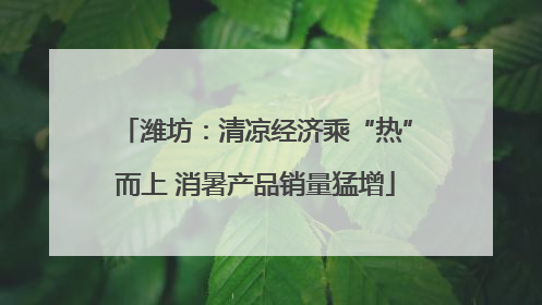 潍坊：清凉经济乘“热”而上 消暑产品销量猛增