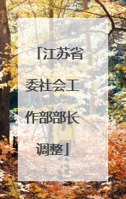 江苏省委社会工作部部长调整