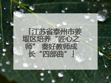 江苏省泰州市姜堰区培养“匠心之师” 奏好教师成长“四部曲”
