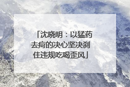 沈晓明：以猛药去疴的决心坚决刹住违规吃喝歪风