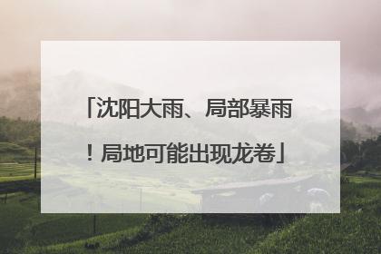 沈阳大雨、局部暴雨！局地可能出现龙卷