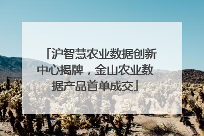 沪智慧农业数据创新中心揭牌，金山农业数据产品首单成交