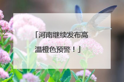河南继续发布高温橙色预警！