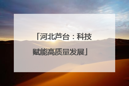 河北芦台：科技赋能高质量发展