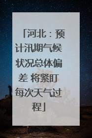 河北：预计汛期气候状况总体偏差 将紧盯每次天气过程