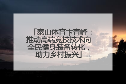 泰山体育卞青峰：推动高端竞技技术向全民健身装备转化，助力乡村振兴