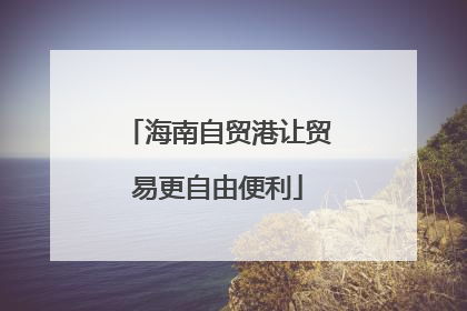 海南自贸港让贸易更自由便利