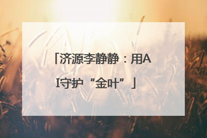 济源李静静：用AI守护“金叶”
